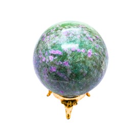 Ruby Zoisite Crystal Ball with Stand - 2.5" Inches Large Crystal Sphere Meditation Balls for Witchcraft and Decorative Balls
