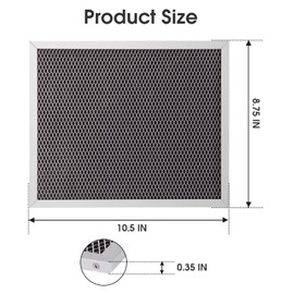 Fbzrnik 10.5 x 8.75 Range Hood Charcoal Filter for Broan Range Hood Filter 97007696, S97007696, 9700568, 6105C, 413023, Whirlpool W10355450 (2 Pack)