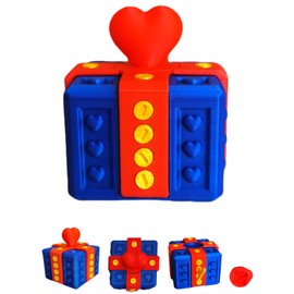 Upgrated 3D Annoying Gift Box,Funny Heart with Screws Gag Surprise Box,Suitable for Friends Valentine's Day Party Activities Novelty Creativity Gift Storage Box (Blue-Red)