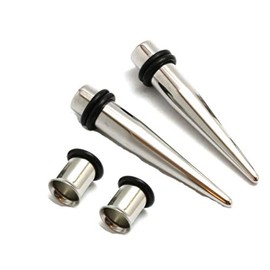 Zaya Body Jewelry Pair of 316l Steel Tapers and Tunnels Ear Stretching Kit Gauges Gauging Plugs Choose 1g 7/16 1/2 9/16 5/8 00g-14g, 1g 7mm, Surgical Stainless Steel