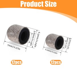 24 Pcs Replaceable Mesh Fiber Tips - Stylus Tips for Stylus Pens- 5mm and 6mm Silicon Tip - Compatible with Tablets and Smartphones