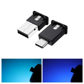 GIMUYA Type-C Type-A USB LED Light, For Car Use, 8 Colors, Memory Function, Auto Lighting, Dimmable, Ambient Light, RGB, USB Powered, Illumination, Type C, Mini Light, Compact, Lightweight, Car