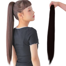 AQUADOL wgt823JBK Super Long Straight Clip Pony
