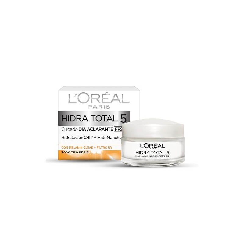 L'Oreal Paris, Crema Aclarante Fps17 Hidra Total 5 Anti-Manchas, 50Ml