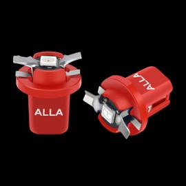 Alla Lighting Super Bright B8.5D 2721MF 17035 BP17035 2351MFX6 LED Bulbs, Red Instrument Panel Lights 3030 SMD Dashboard, Gauge Cluster Speedometer, Indicator Lights