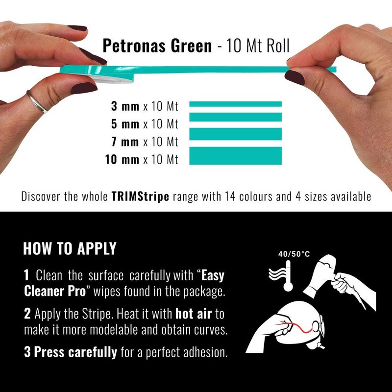 4R Quattroerre.it 10457 Trim Stripes Petronas Green 3mm x 10m