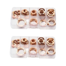 TEHAUX 160pcs Assorted Tap Washers Gasket Set Sump Plug Sealing Ring Kit High Precision Portable Storage Box