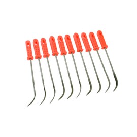 Proops Set x 10 Bent Curved 140mm Riffler Needle Files Plastic Handles (F9977). Free UK Postage