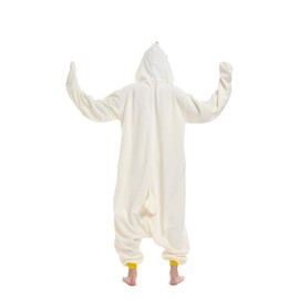 Love to Enjoy Unisex Adult Chicken Onesie Pajamas Plush Animal Cosplay Costume M White