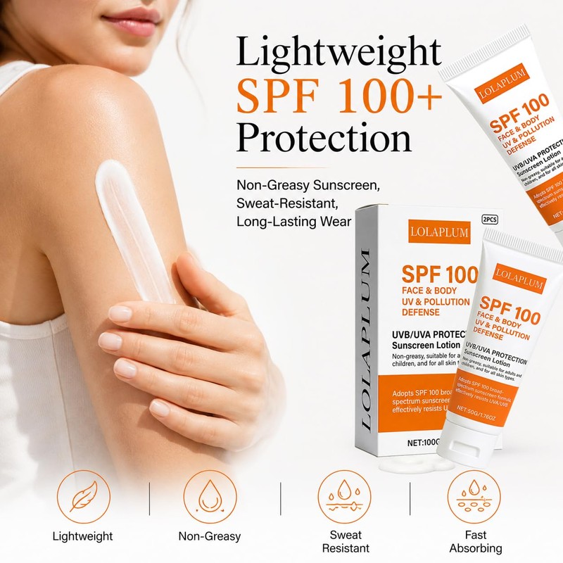 SPF 100 Face & Body Sunscreen, Broad Spectrum Protection with