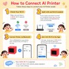 AI Voice Sticker Maker for Kids, Mini Inkless Thermal Printer,