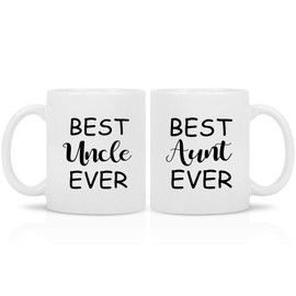 Taza de café con texto en inglés "Best Aunt and Uncle", regalo de pareja para tío, tía y tío, regalo para anuncio de embarazo de tía y tío, regalo de tía o tío de sobrina para cumpleaños, Navidad, aniversario