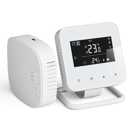 Wireless Smart Thermostat with Receiver,for Water Underfloor Heating and Gas Boiler, Central Heating Controller,Wifi Room thermostat Temperature Controller Compatibe with Tuya App＆Smart Speaker