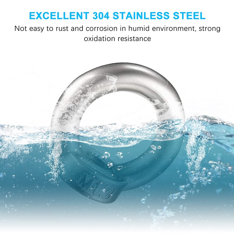 Ring Nut M4 Pack of 12 Ring Eyelets Stainless Steel