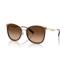 COACH Women's HC7170 Square Sunglasses, Light Gold/Brown/Brown Gradient, 56 mm