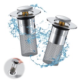 2 Pieces Sink Plug, Drain Strainer for 34-40 mm Drain Drain Plug with Strainer Drain Plug Sink with Hair Strainer Plug Sink Bath Plug for Countertop Sink
