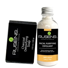 Rusens - Kit Purificante, Ayuda a Disminuir Puntos Negros, impurezas y Regula el Exceso de Grasa. Contiene Jabón de Carbón Activado y Exfoliante...   