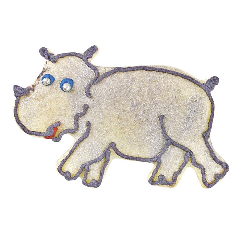Staedter Hippopotamus Shape Cookie Cutter, Silver