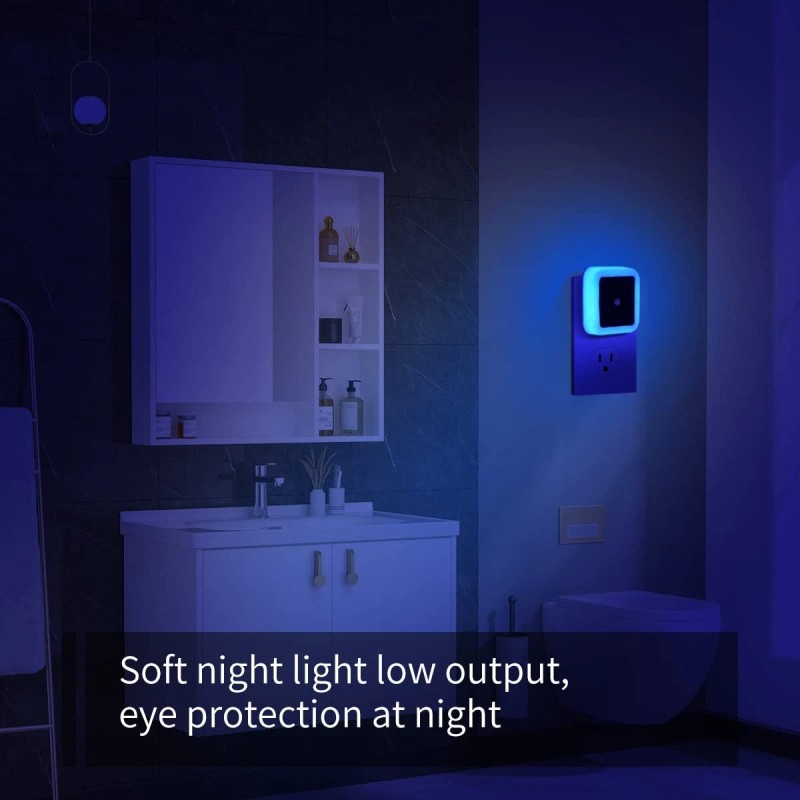 Kinur 6 Pack Blue LED Night Light Plug In, Dusk