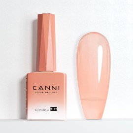 CANNI Jelly Clear Pink Gel Nail Polish, 1Pcs Jelly Nude Pink Gel Polish Sheer Clear Light Pink Gel Polish Translucent Color Nail Polish Gel Soak Off U V Gel Nail French Nail Manicure Salon DIY