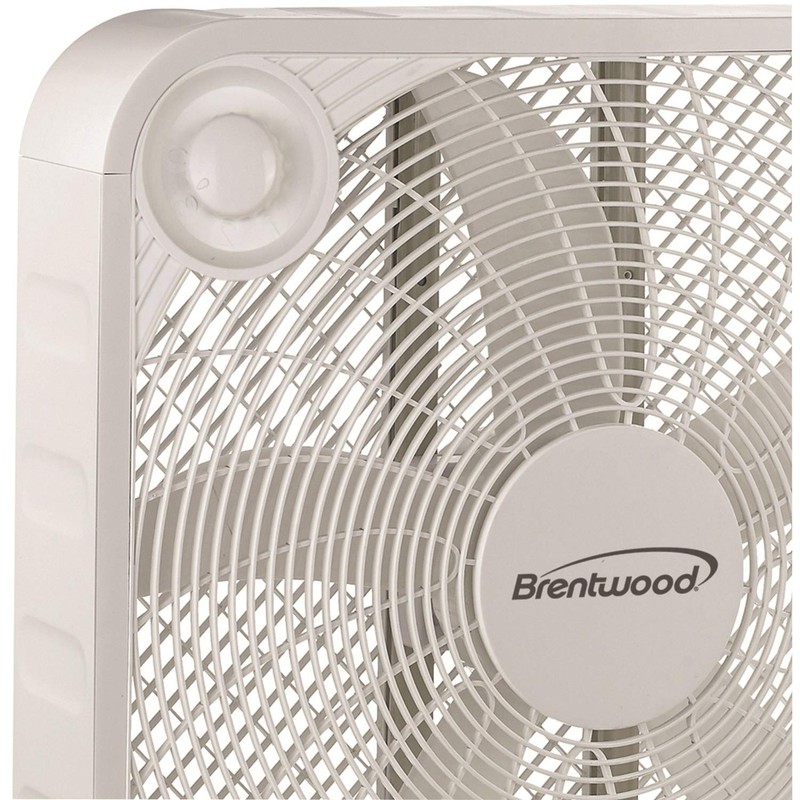 Brentwood Kool Zone Box Fan, 3-Speed 20-inch, White