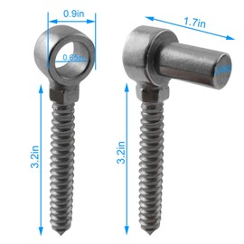 XGNG 1 Pair Stainless Steel Wood Threaded Bolt Hinges Wood Fence Gate Bolt Post Farm Gate Hardware