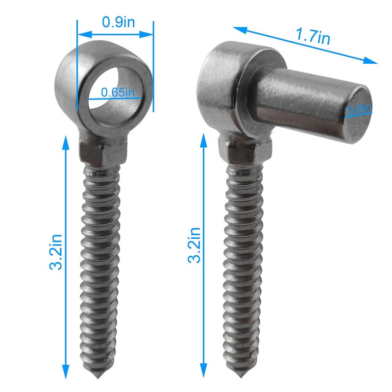 XGNG 1 Pair Stainless Steel Wood Threaded Bolt Hinges Wood