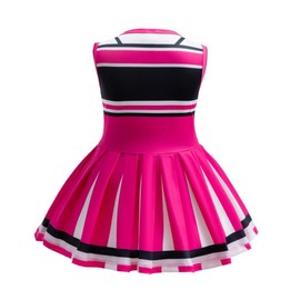 Lito Angels Cheerleader Cheerleading Costume Fancy Dress Up Outfit Clothing Set with Pom Poms and Socks for Kids Girls Age 4-5 Years, Hot pink