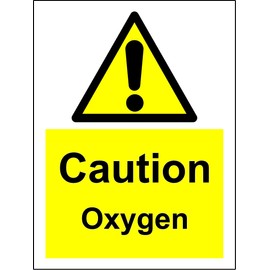 Caution Oxygen - Safety Sign - 1.2mm rigid plastic 200mm x 150mm