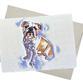 English Bulldog Birthday Card (5X7 Inches, Blank Inside) also for Anniversary, Wedding, Sympathy, or from a Dog Groomer or Veterinarian - 15