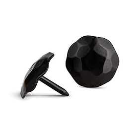 25 Pack - Iron Clavos Decorative Nails 1 inch - Black - Decorative Accent for Home Improvement - Farmhouse Shutters, Barn Door, Furniture, Carriage Gates - Artisan Series by Borderland Rustic Hardware