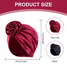 atnayo Hair Bonnet for Sleeping, 2 PCS Silk Bonnets for Sleeping Curly Hair Women Multicolour