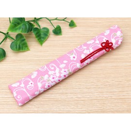 Eyelash Craft Fan Holder, 8.7 inches (22 cm), Cherry Blossom Embossed, Black