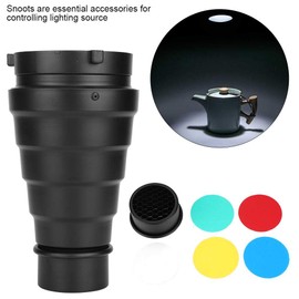 Aluminum Alloy Conical Snoot Kit, Beam Tube with Honeycomb Grid and 5pcs Color Filter Kit, Compatible for Bowens Mount Studio Photography Light