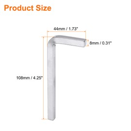 sourcing map 2pcs L-Shaped Square Head Wrench 8mm Carbon Steel L-Key 4 Points Metric Bolt Wrenches Repairing Tool for Basic Home Repair DIY Project and General Applications