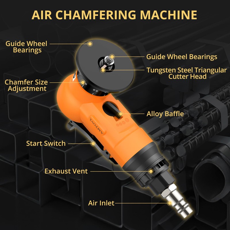 AMTOVL Air Chamfer Tool - Mini Pneumatic Chamfering Machine, 30000