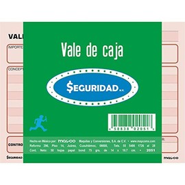 Vale de Caja/Papel Bond 75 grs. Paq. de 3 unidades.