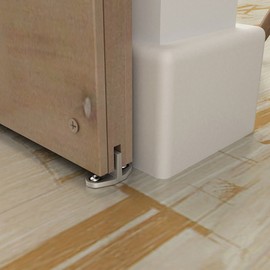 JUBEST Silver Aluminum T-Guide for Sliding Barn Door Hardware Set of 2