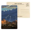 Badlands National Park, South Dakota, Desert Lightning Storm (4x6 Birch