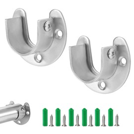 ASISUN 2 Pcs Oval Clothes Rail Rack Rack Rack Holder Stainless Steel