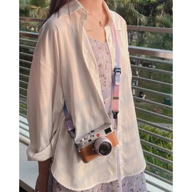 FEFUE Quick Magnetic Buckle Camera Shoulder Strap Lanyard Camera Straps for Photographers for DSLR SLR Magnetic Camera Neck Strap (Aurora)