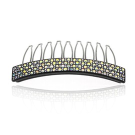 Decorative Hair Comb Black Cellulose Based Rhinestone Crystal Bridal Hair Comb,