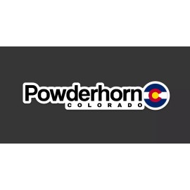 Powderhorn, Colorado Powderhorn - Colorado - Ski Resort Stickers  - with Colorado Flag