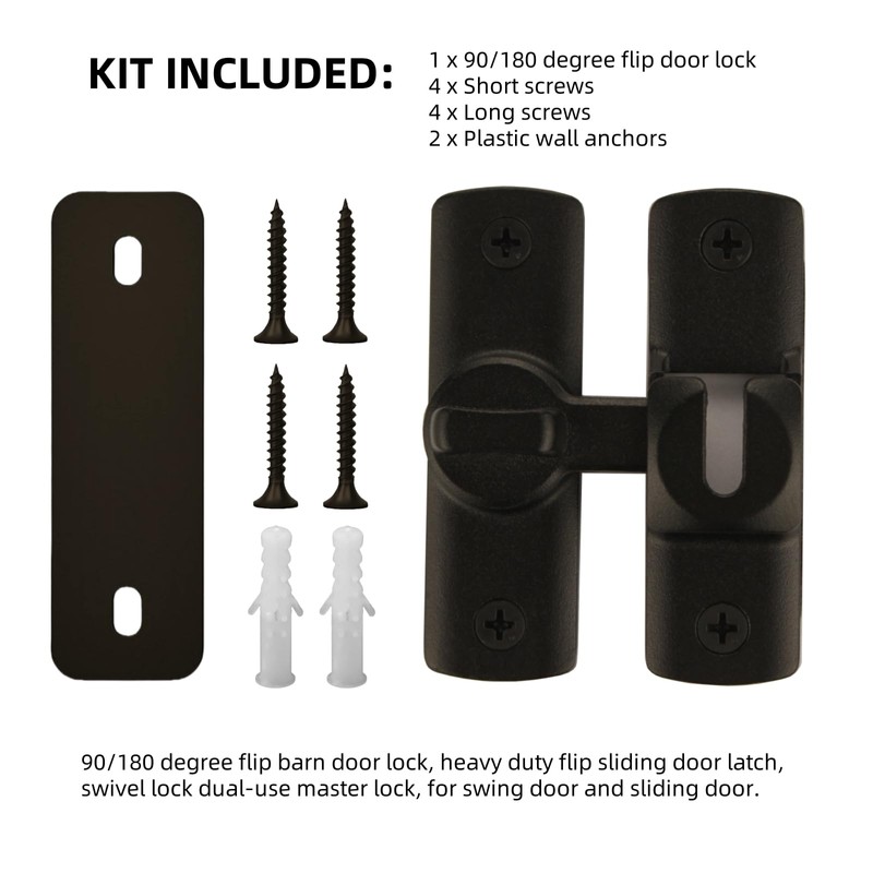 Barn Door Latch 90/180 Degree flip Latch Update Designs,Sliding Door