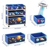 kids Toy Storage Organizer with Wheels, Utility Rolling Cart with