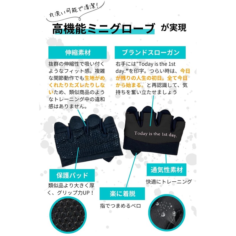 VEROMAN ppi-gear002 Training Gloves, Muscle Training, Men's, Half, Women's, Mini,