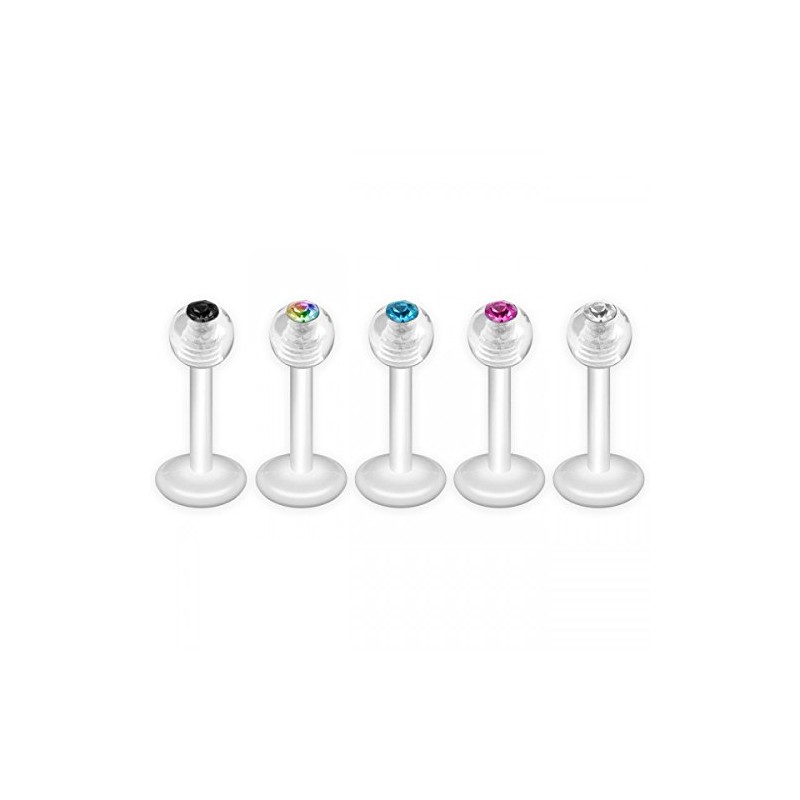 SoulCats Bioflex Lip Piercing Set of 5, bioflex, without stone