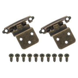sourcing map 10 Pack Self Closing Cabinet Hinges, 3/8" Overlay Cabinet Door Hinges Inset Kitchen for Flush Mount Kitchen Door, Bronze