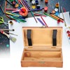 Wooden Box Antique Rectangle Children Stationery Case Desktop MultiFunction Storage