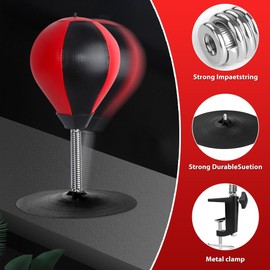 Punchingball Tisch, Punching Ball Boxsack für den Schreibtisch Desktop Punching Bag, mit Saugnapf,Tischklemme und Zubehör, Anti Stress Mini Boxsack für Bürotisch und Theke